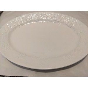 Gibson USA Everyday China White Embossed Raised Fruit serving platter  14.5''
